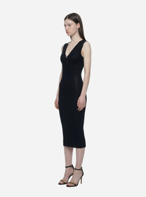 Abito nero in maglia a jour