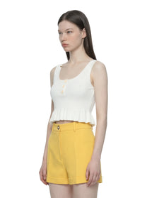 Top in maglia bianco a jour