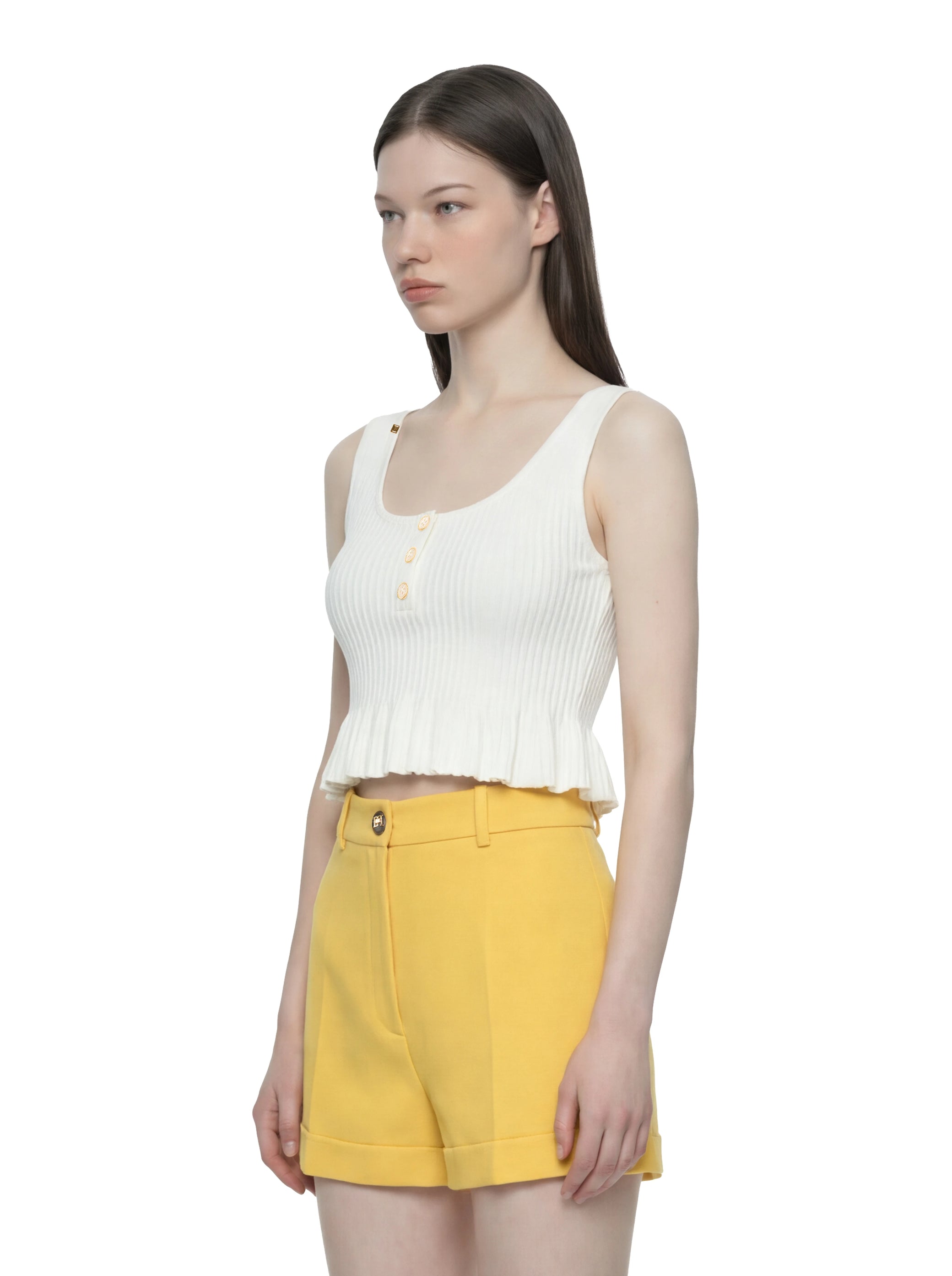 Top in maglia bianco a jour