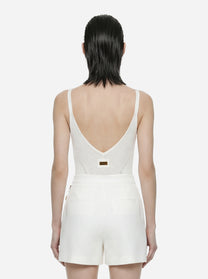 Body bianco in maglia traforata