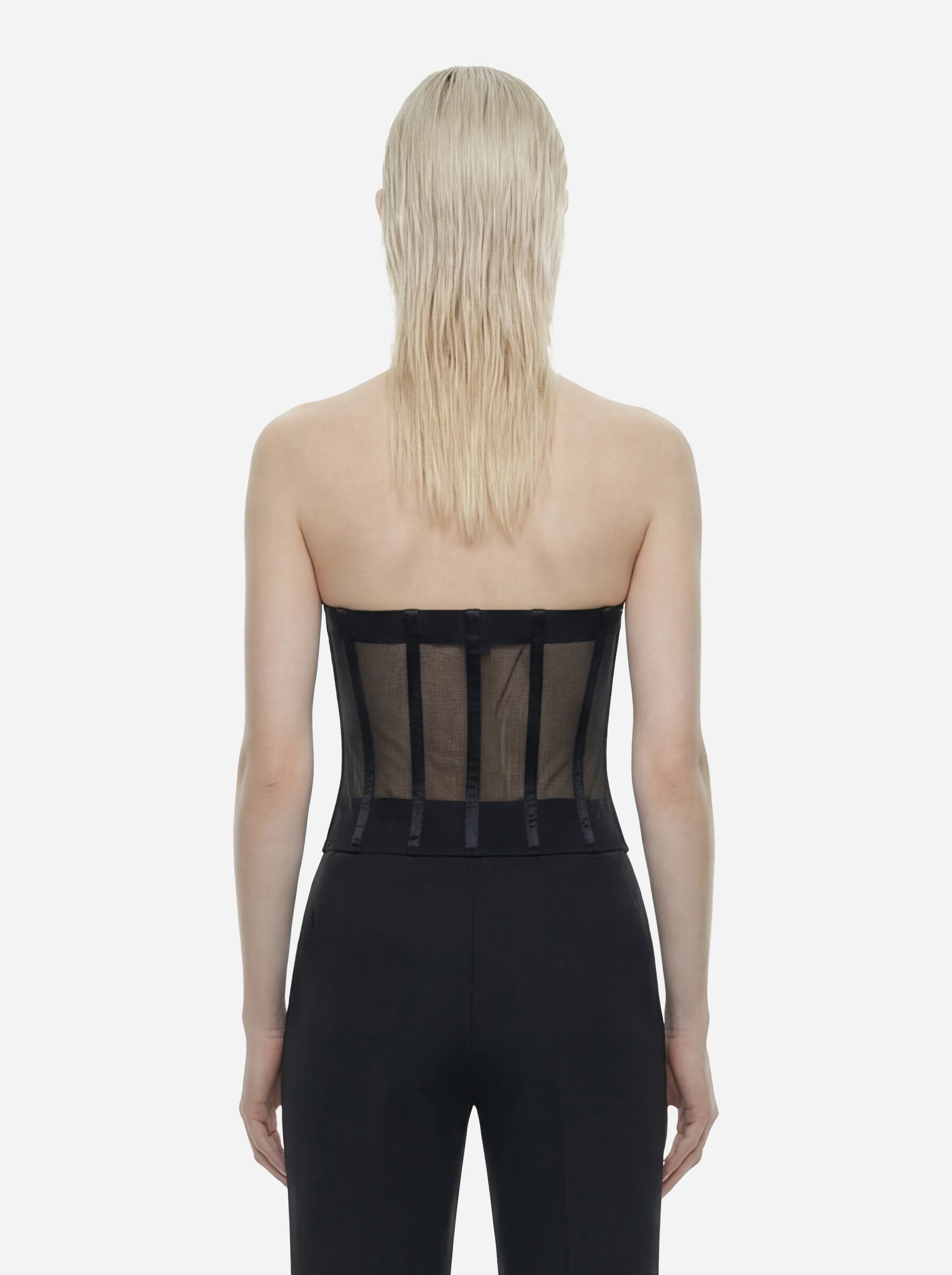 Top bustier in tulle e satin
