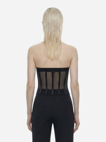 Top bustier in tulle e satin