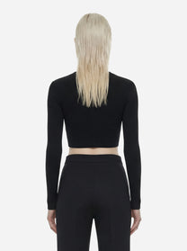 Cardigan in maglia nero a micro trecce
