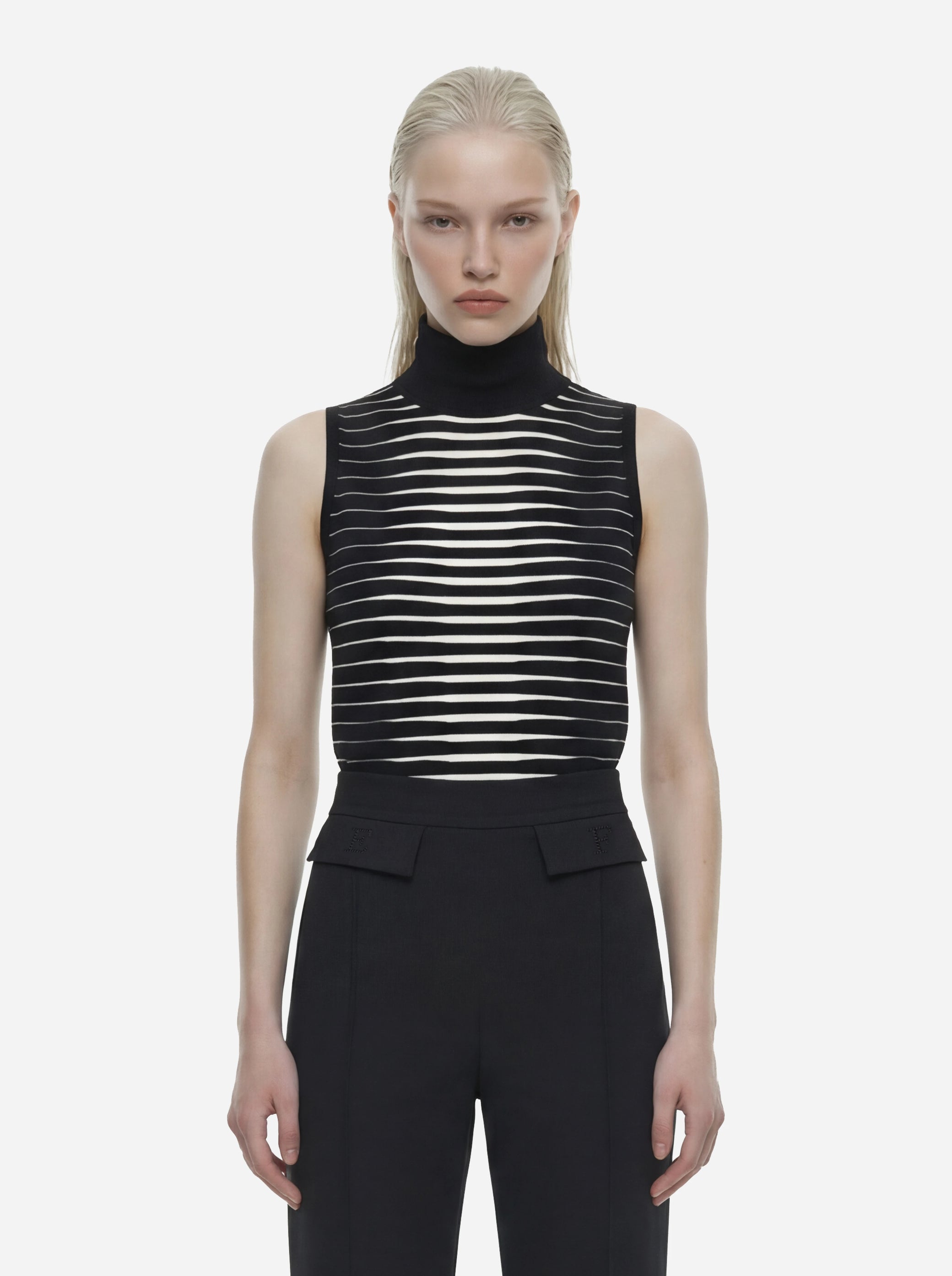 Top in maglia a righe degradé