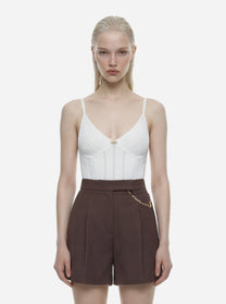 Body bianco in maglia à jour