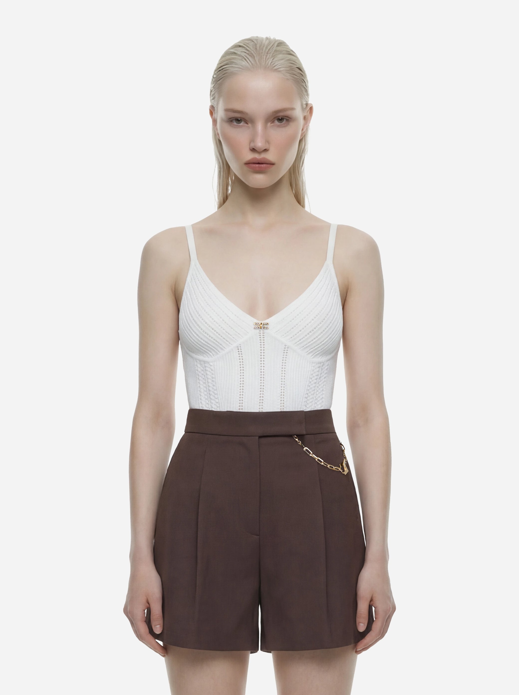 Body bianco in maglia à jour