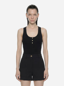 Top in maglia nero a micro trecce