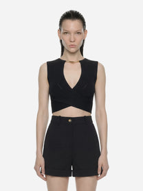 Top in maglia con dettaglio gioiello