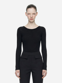 Body in maglia nero con trasparenze
