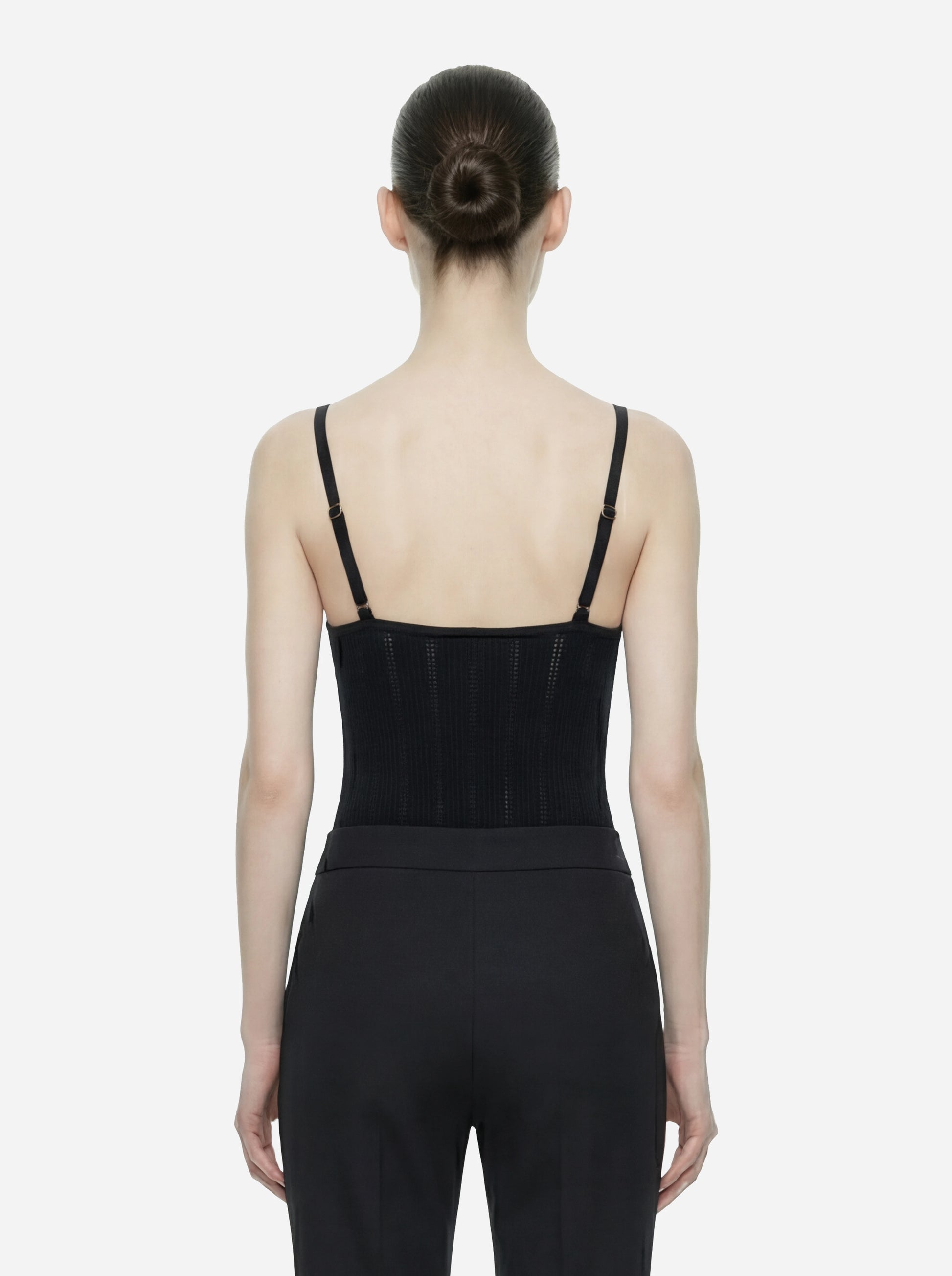 Body nero in maglia à jour