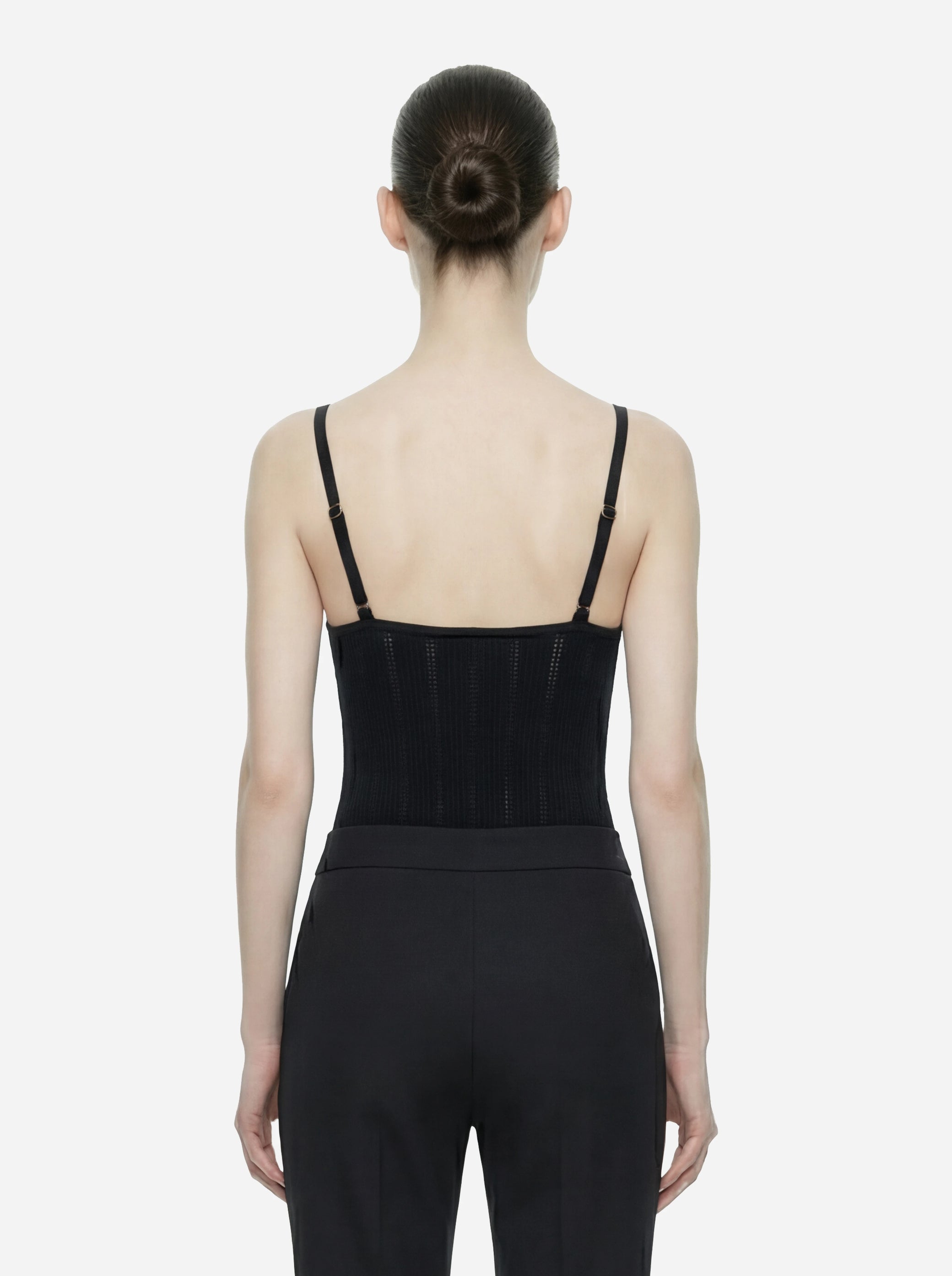 Body nero in maglia à jour