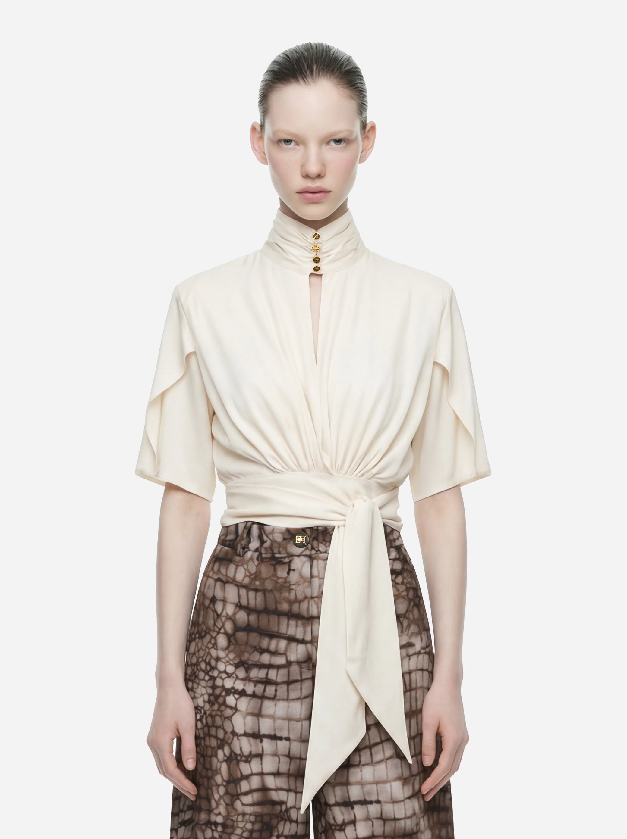 Blusa in georgette di viscosa
