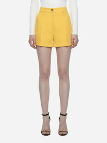 Shorts in crepe leggero giallo