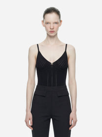 Body nero in maglia à jour