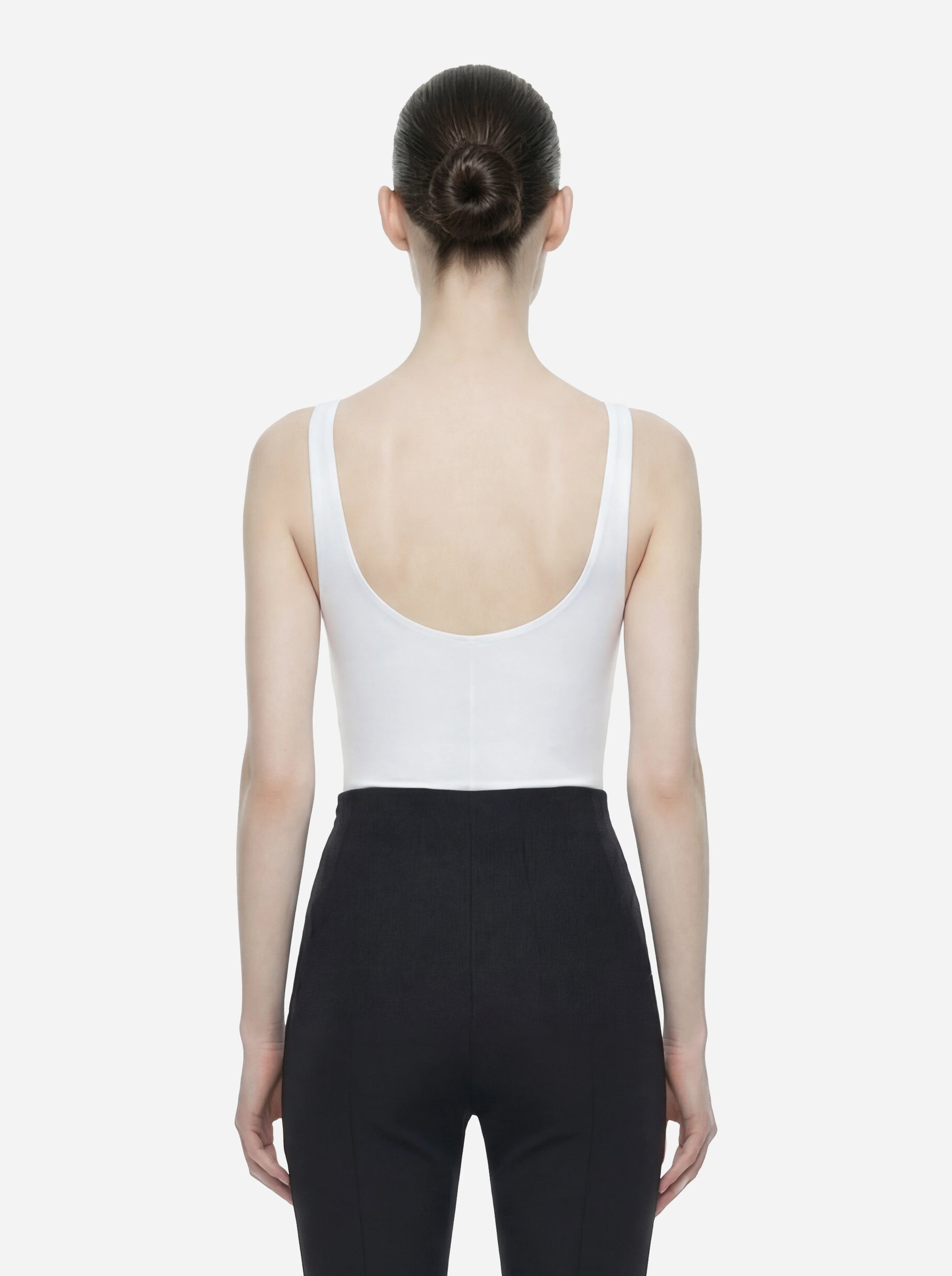 Body in jersey crepe con dettagli logo bianco