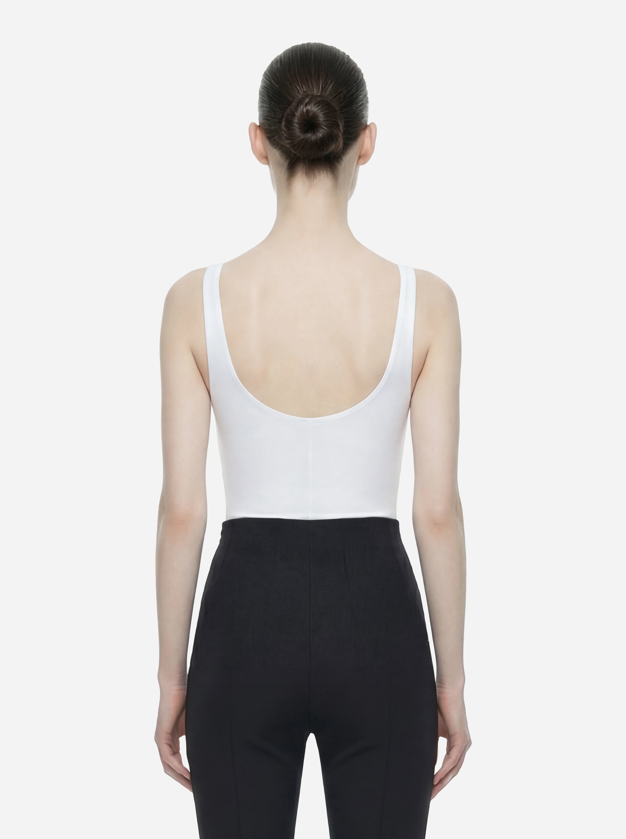 Body in jersey crepe con dettagli logo bianco