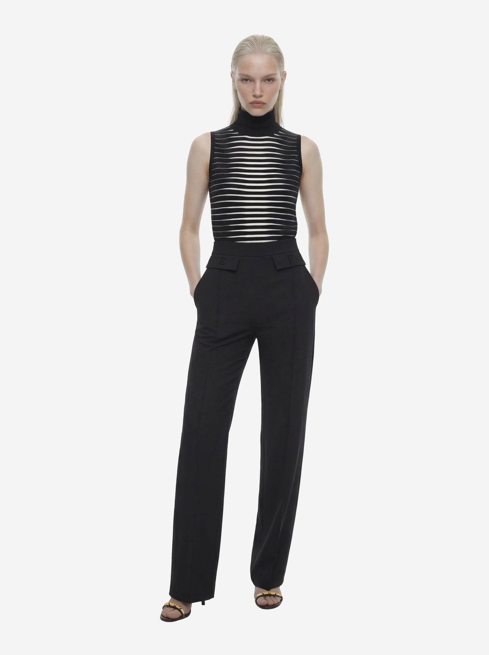 Top in maglia a righe degradé