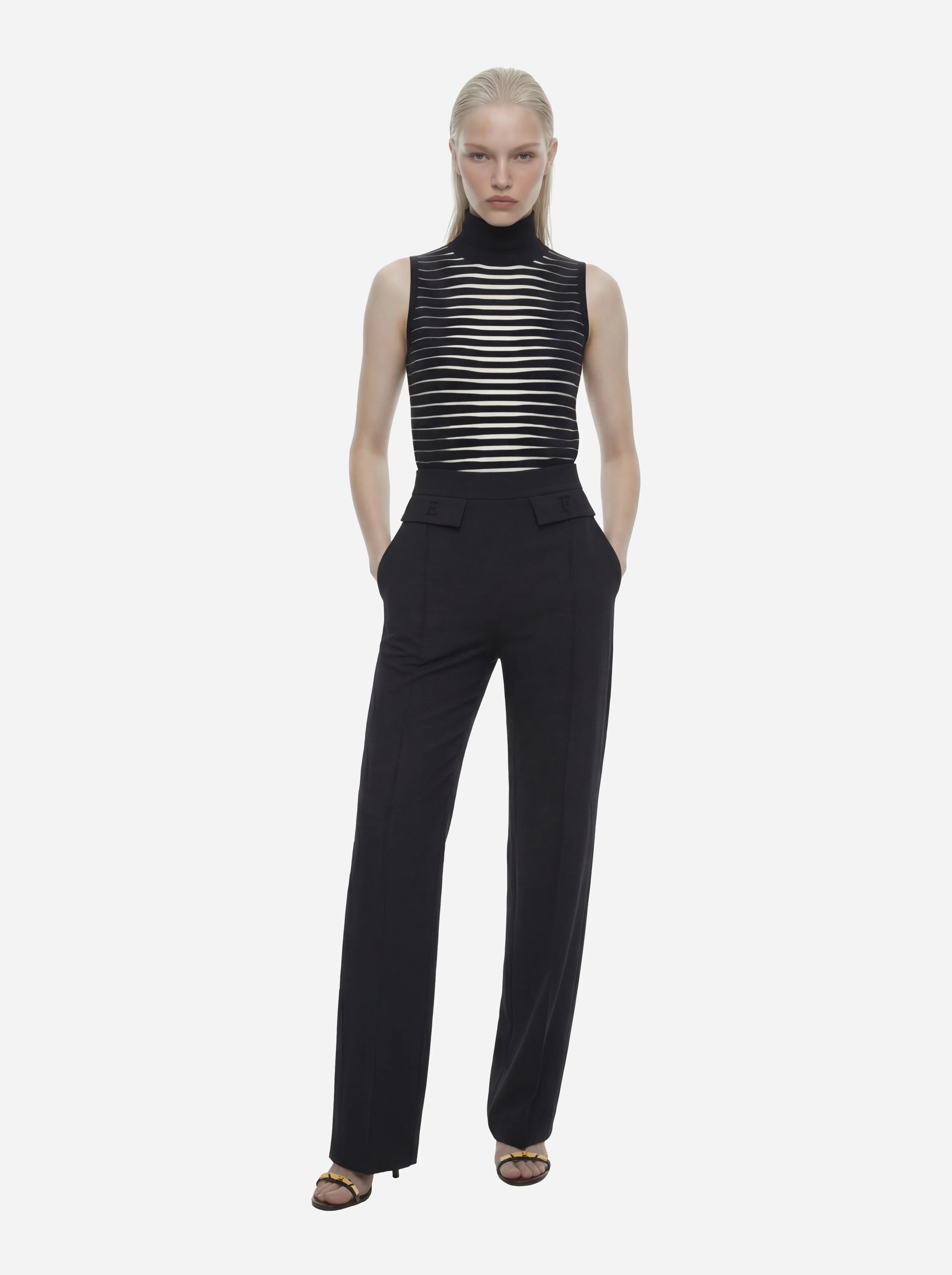 Top in maglia a righe degradé