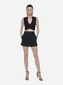 Top in maglia con dettaglio gioiello