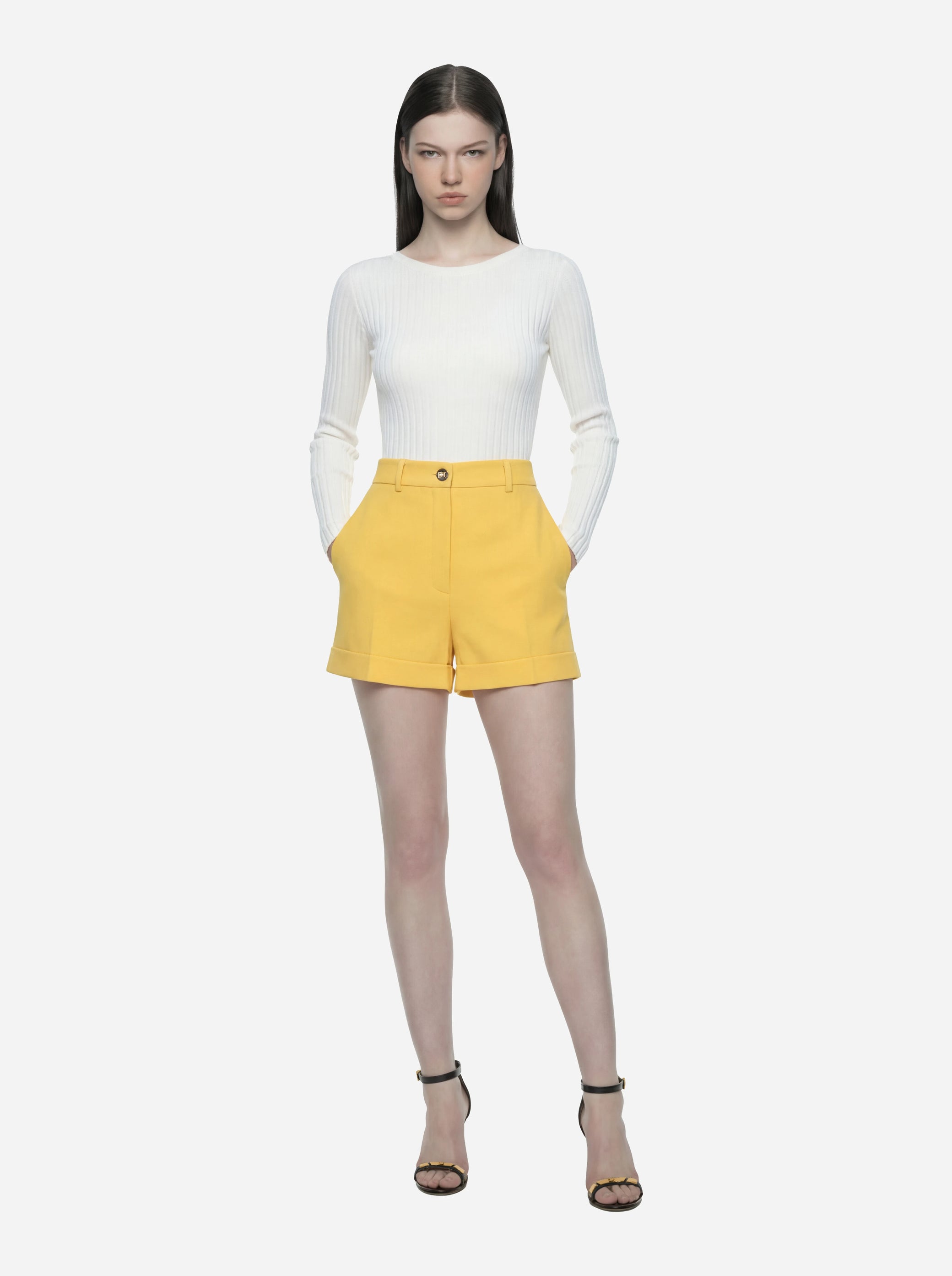 Body in maglia bianco con trasparenze