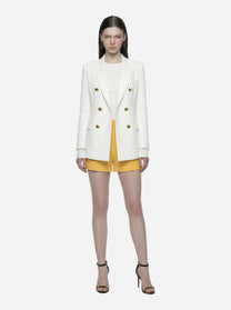 Blazer bianco doppiopetto in gabardina