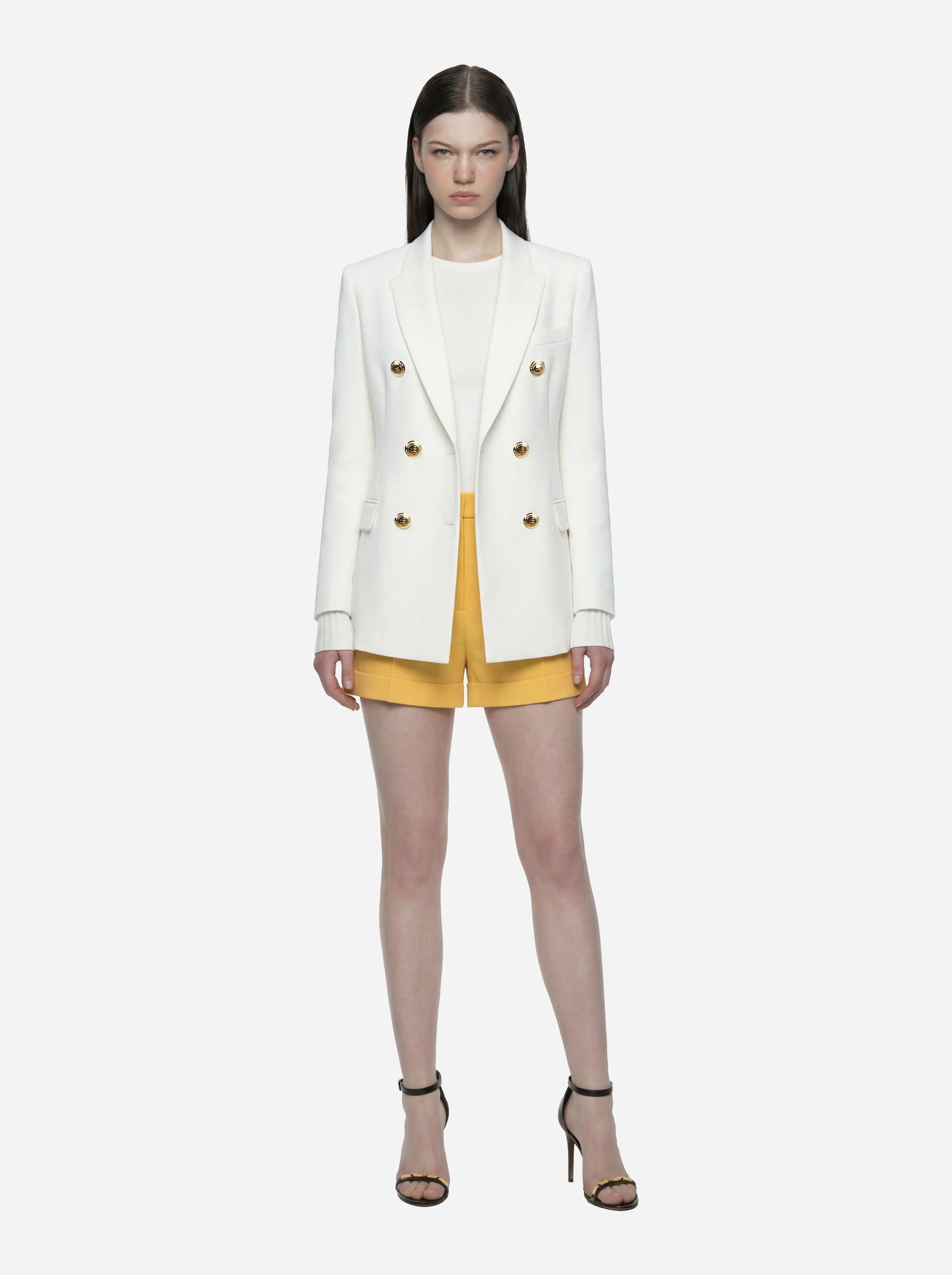Shorts in crepe leggero giallo