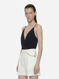 Body in georgette di viscosa nero