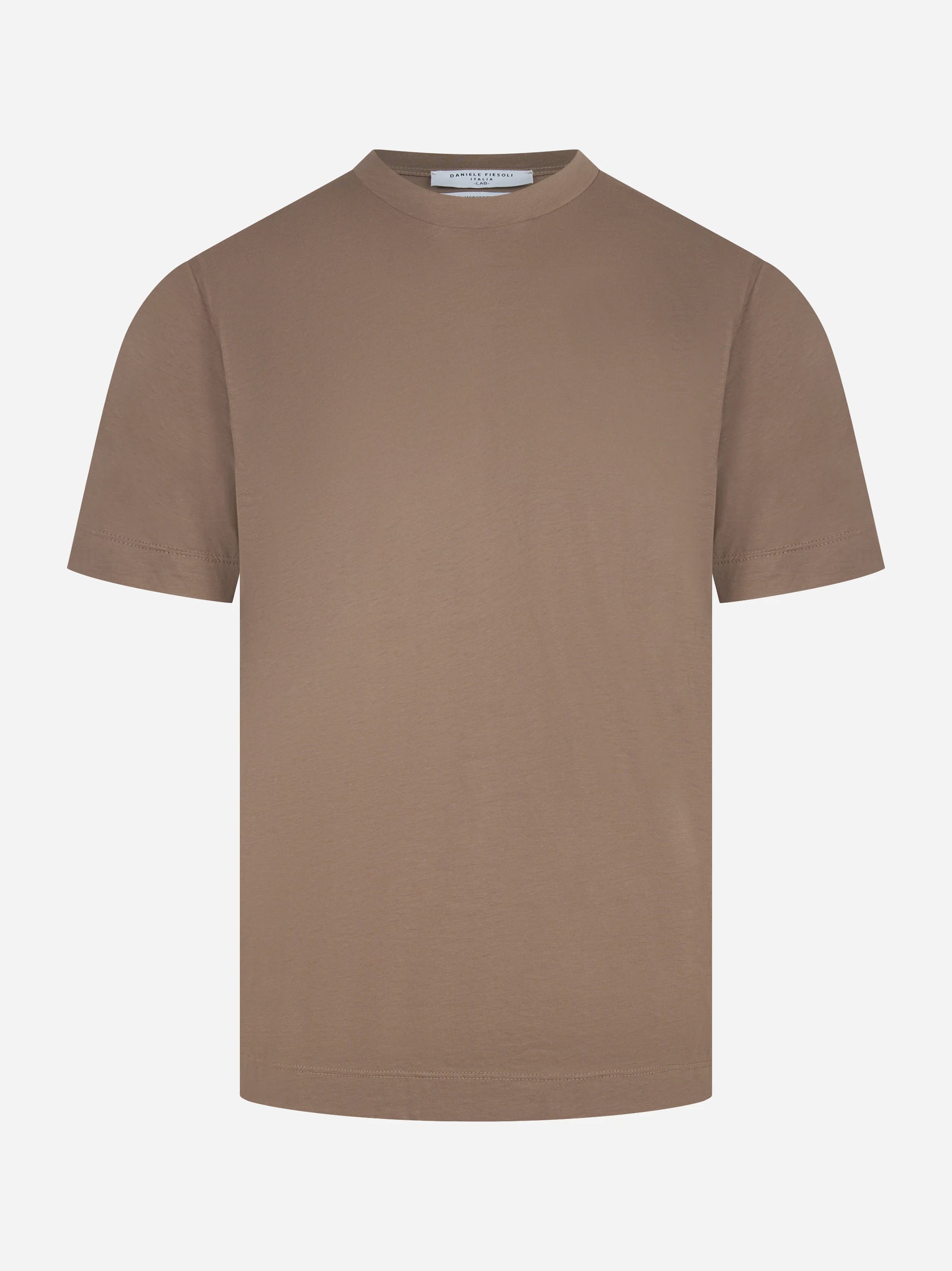 T-shirt slim in cotone beige