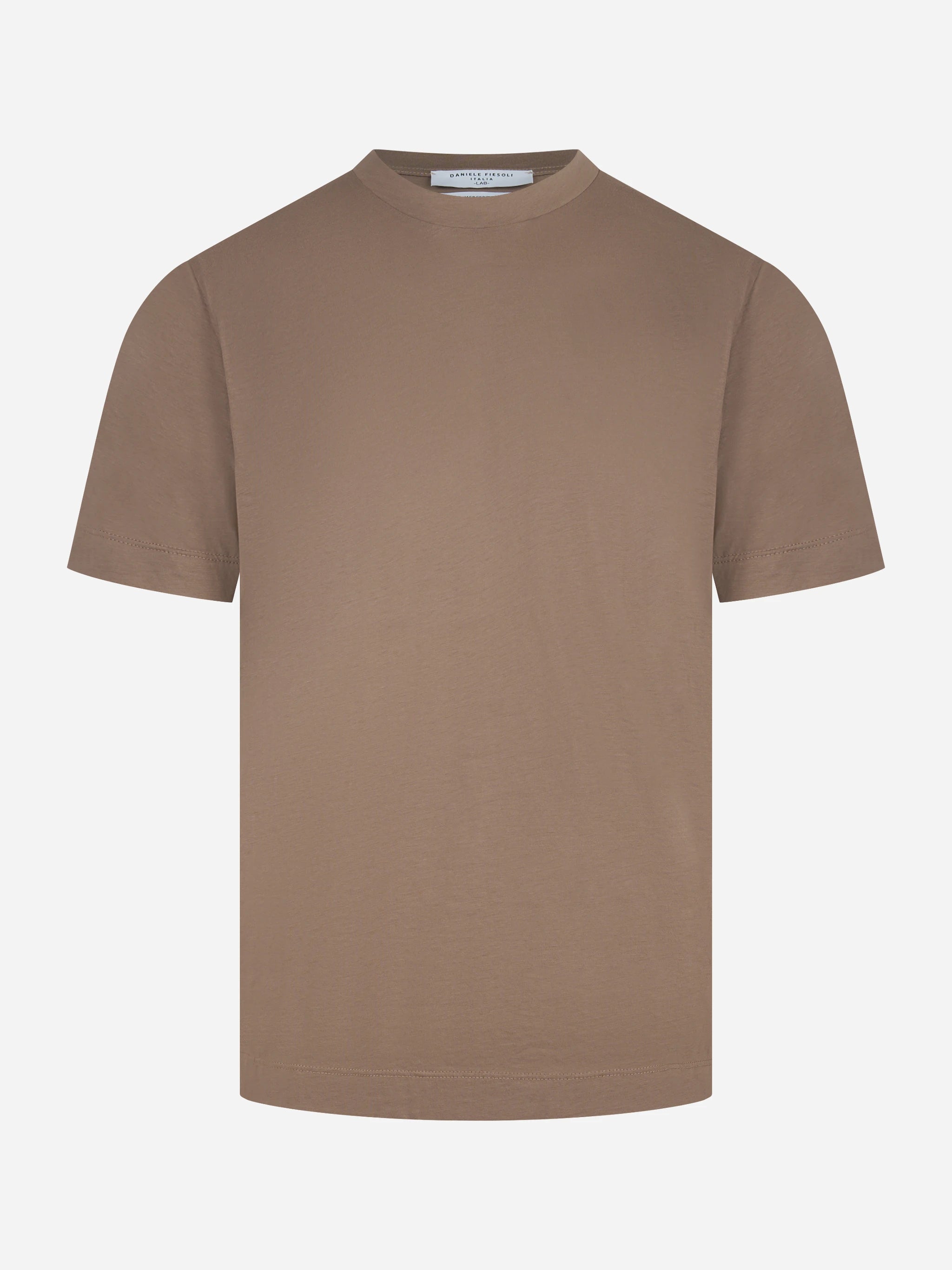 T-shirt slim in cotone beige