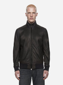 Bomber Jeff in pelle nero