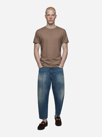 T-shirt slim in cotone beige