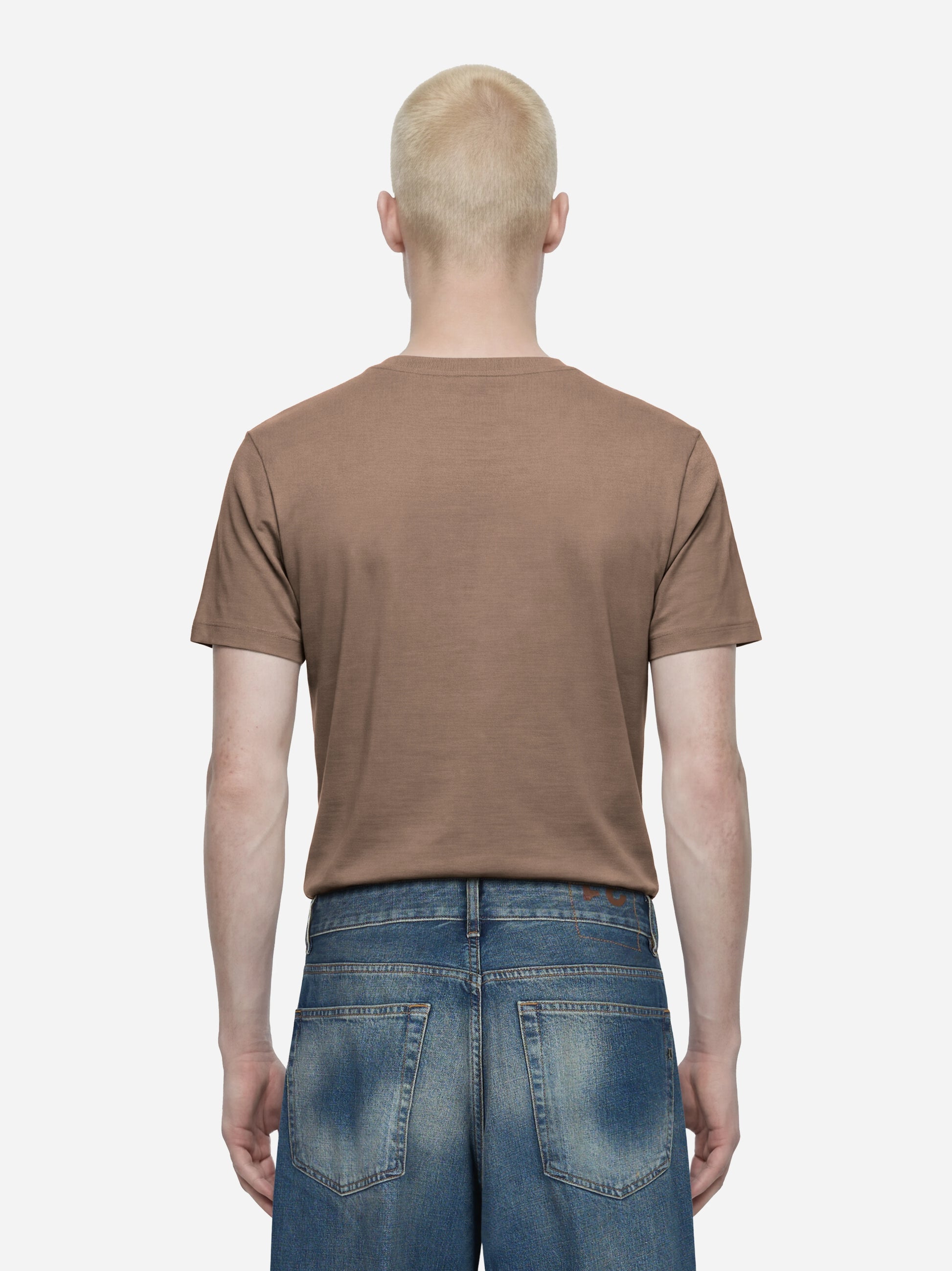 T-shirt slim in cotone beige
