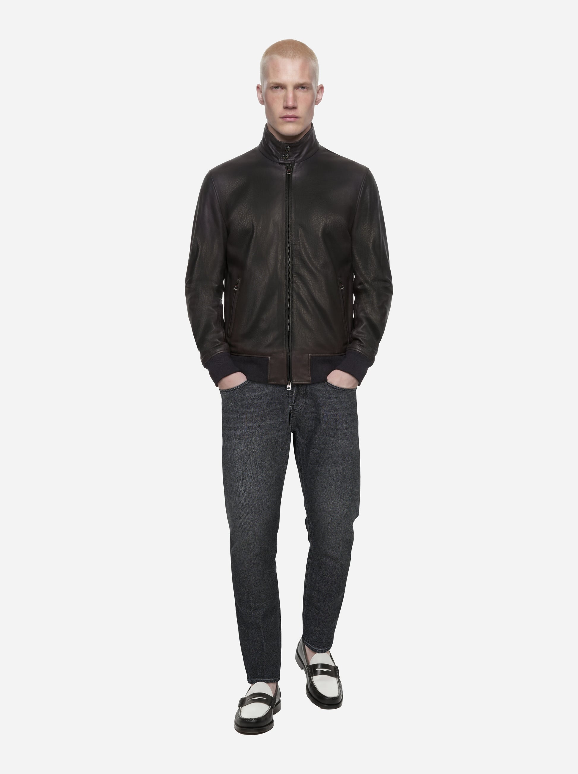 Bomber Jeff in pelle nero