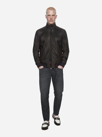 Bomber Jeff in pelle nero