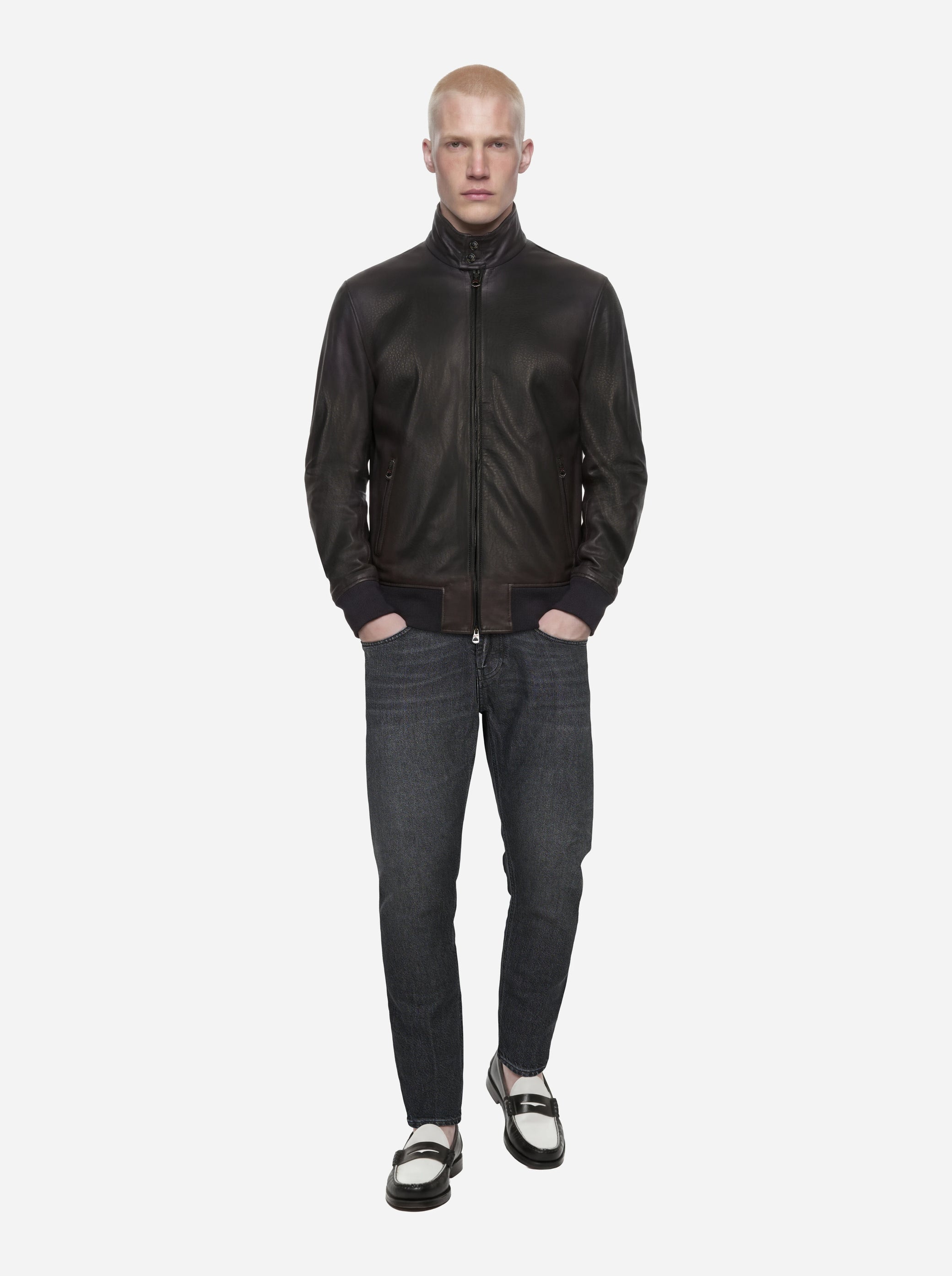 Bomber Jeff in pelle nero