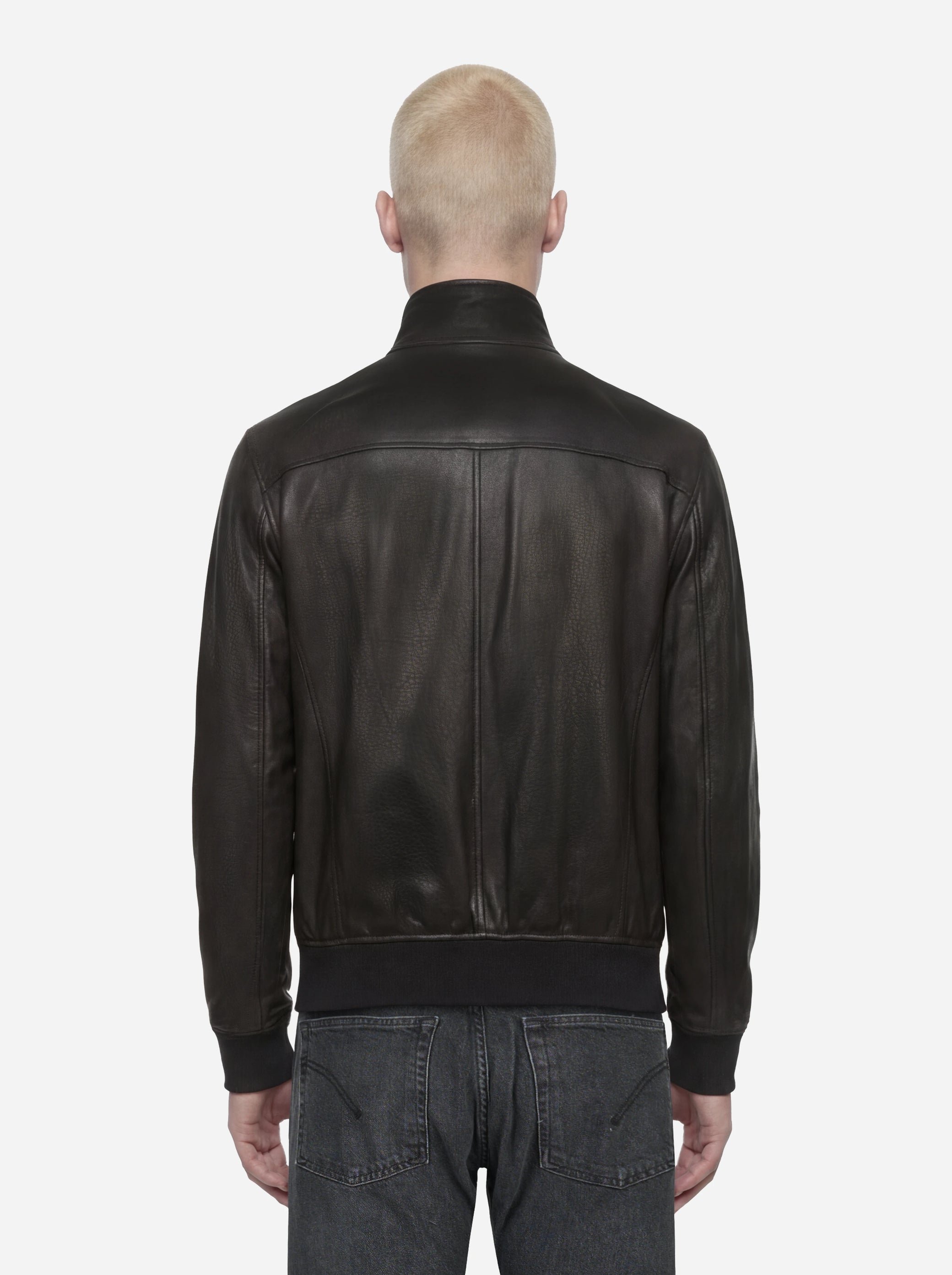 Bomber Jeff in pelle nero