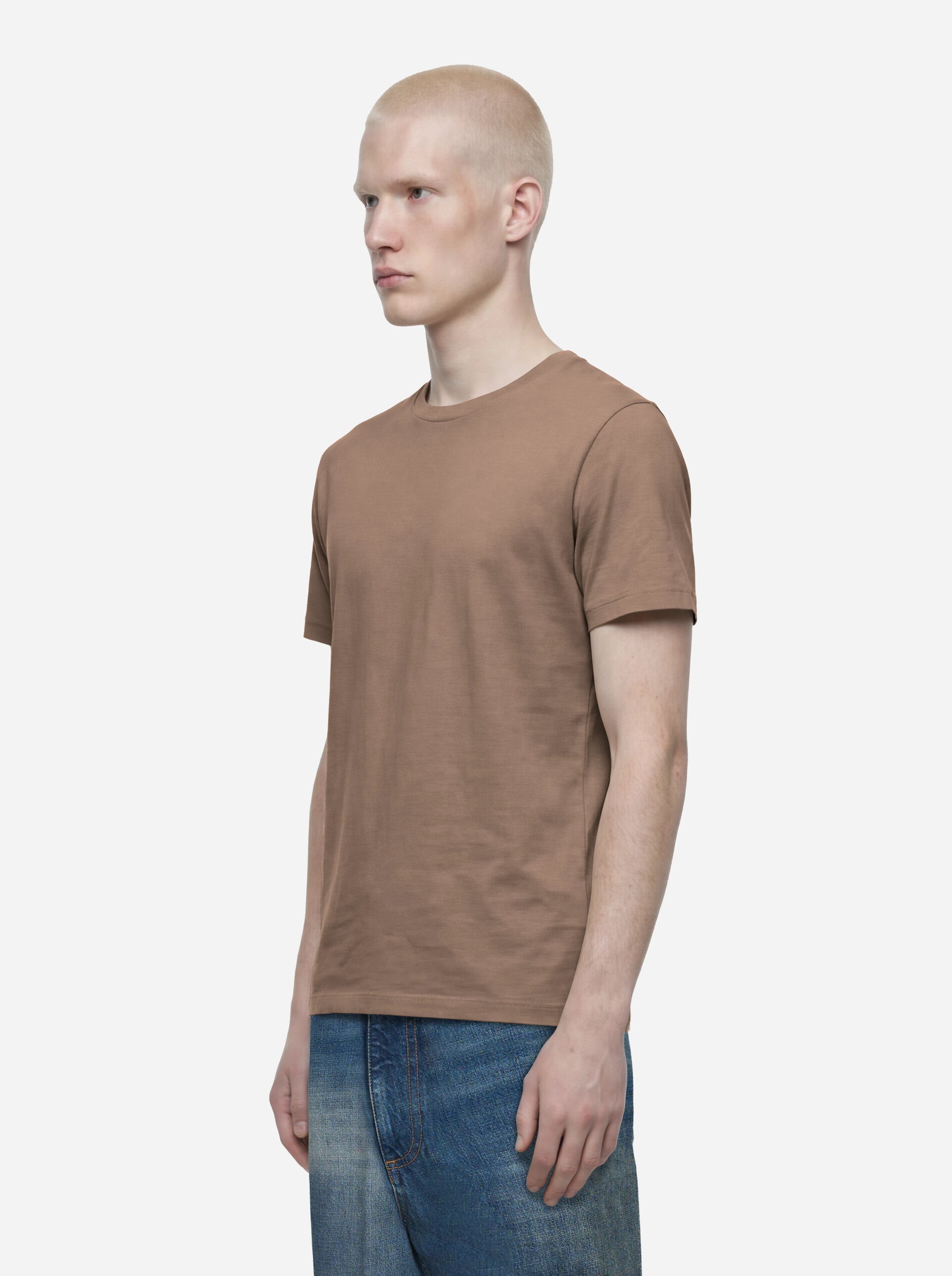 T-shirt slim in cotone beige