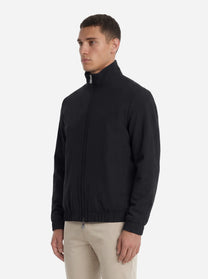 Bomber in nylon stretch nero