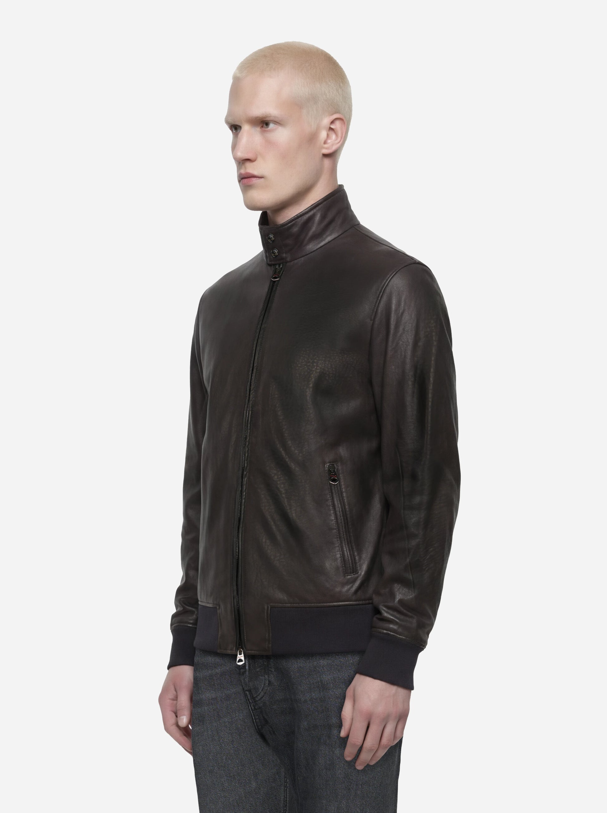 Bomber Jeff in pelle nero