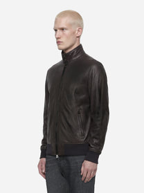 Bomber Jeff in pelle nero