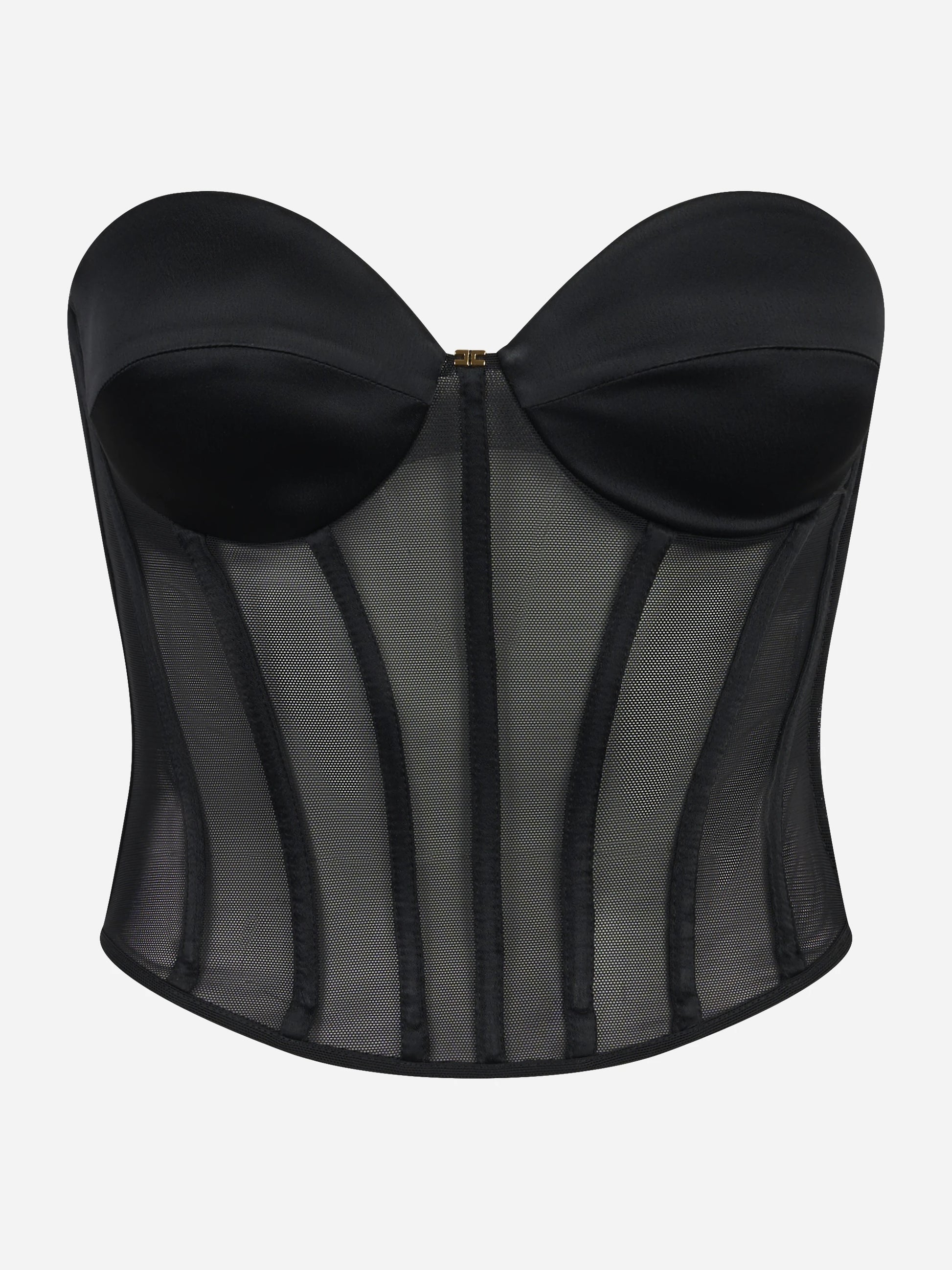 Top bustier in tulle e satin