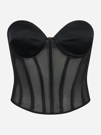 Top bustier in tulle e satin