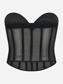 Top bustier in tulle e satin