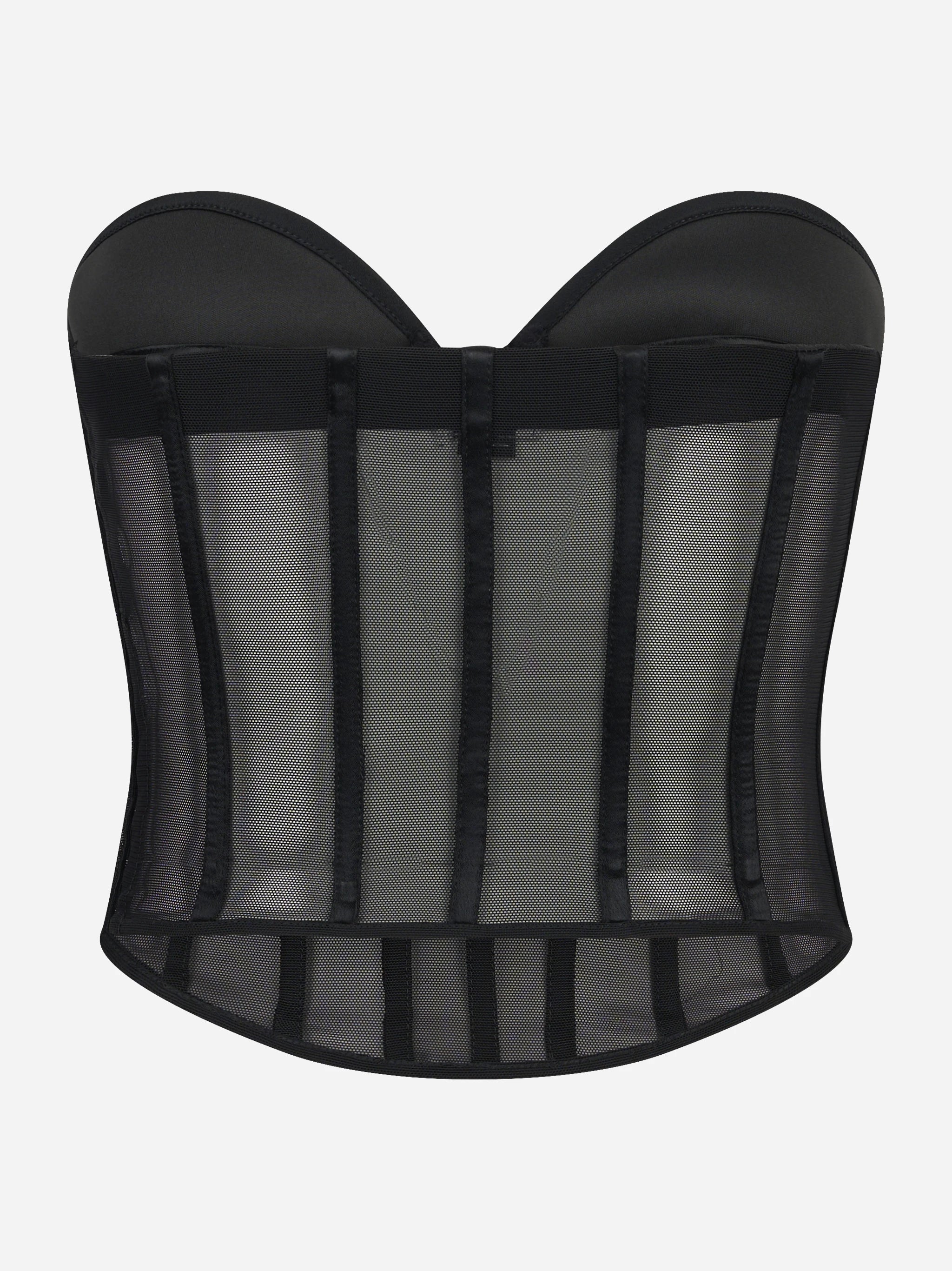 Top bustier in tulle e satin