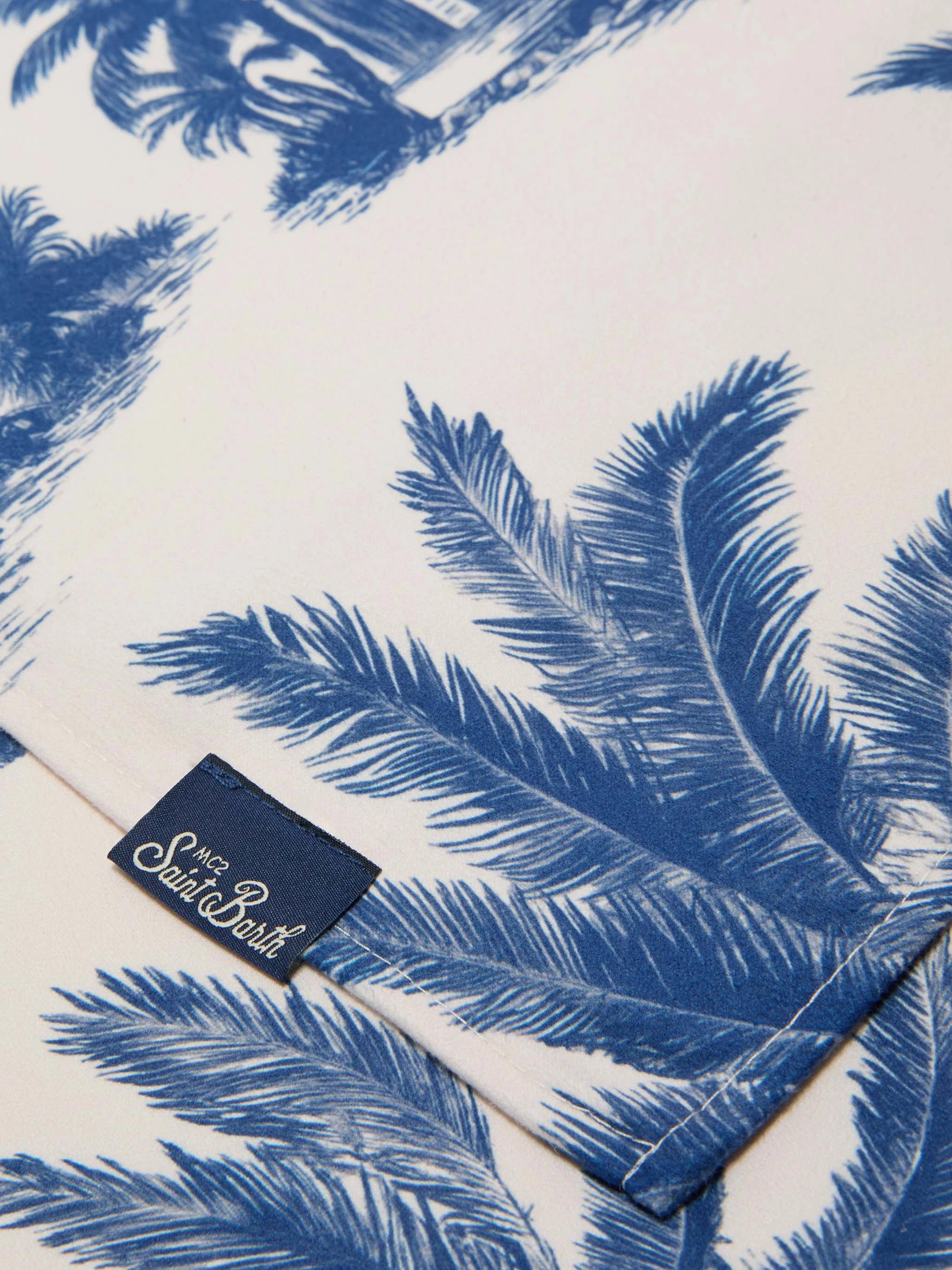Telo mare Aidan con stampa toile de Jouy e logo