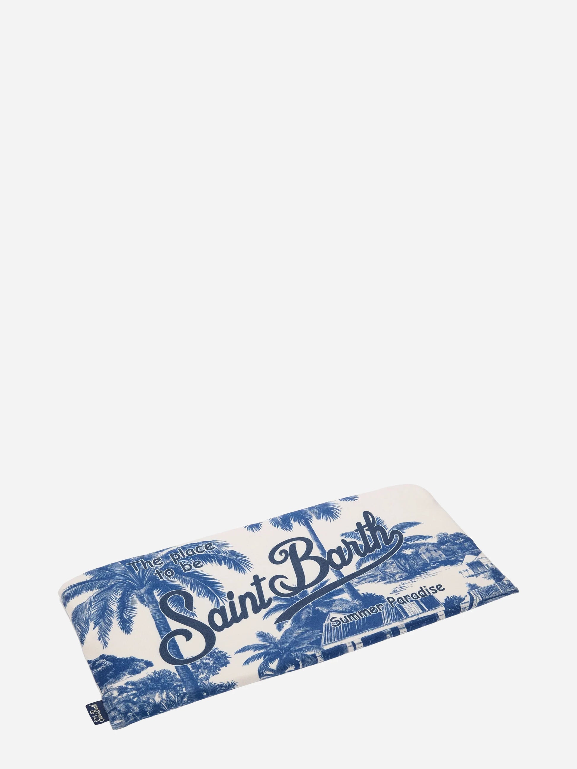 Telo mare Aidan con stampa toile de Jouy e logo