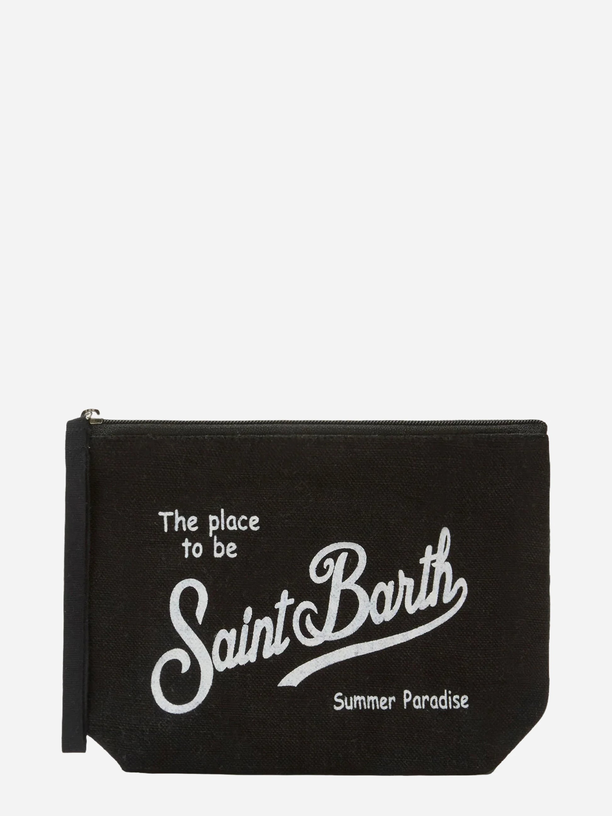 Pochette Aline in lino nero tinta unita