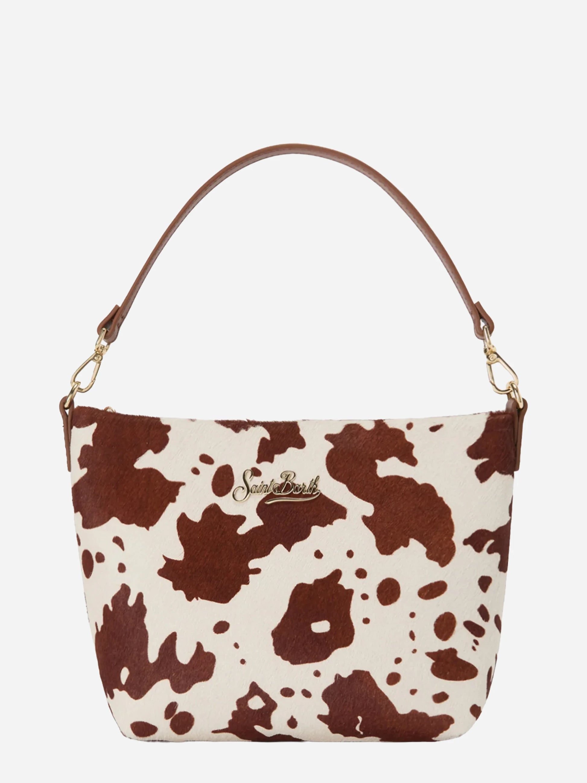 Borsa Aline in cavallino muccato con placchetta logo