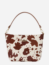 Borsa Aline in cavallino muccato con placchetta logo