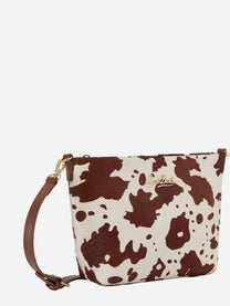 Borsa Aline in cavallino muccato con placchetta logo